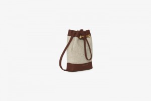 Beige Chocolate Strathberry Lana Osette Pouch Cashmere Wool Shoulder Bag | UK ZRIV-24168