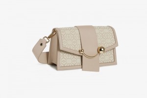 Beige Strathberry Crescent Leather Mini Bag | UK LEHD-43567