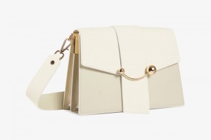 Beige Strathberry Crescent Shoulder Bag | UK XVOQ-52084