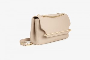 Beige Strathberry East/West Mini Soft Crossbody Bag | UK DAKZ-17483