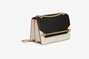 Black Beige Strathberry East/West Mini With Edge Shoulder Bag | UK IDPQ-24795