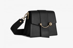 Black Strathberry Box Crescent Crossbody Bag | UK ZNFD-76098