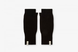 Black Strathberry Cashmere Fingerless Gloves | UK MAPN-34159