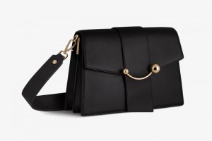 Black Strathberry Crescent Shoulder Bag | UK ALRS-72630