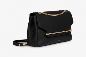 Black Strathberry East/West Soft Shoulder Bag | UK DQIM-56408