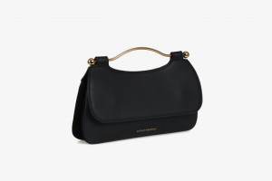 Black Strathberry Harmony Leather/Suede Crossbody Bag | UK SWDH-76501