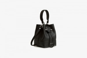 Black Strathberry Lana Osette With Hardware Top Handle Bag | UK HAEC-64803