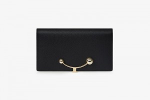 Black Strathberry Large Crescent Wallet | UK ZGVP-18259