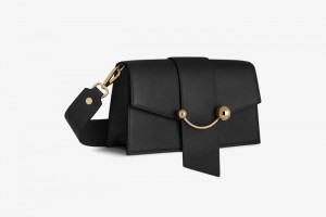 Black Strathberry Mini Crescent Shoulder Bag | UK PQXO-89430