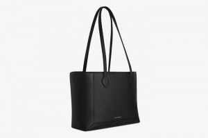 Black Strathberry Mosaic Shopper Top Handle Bag | UK ENWO-97410