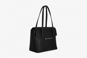 Black Strathberry Mosaic Tote Top Handle Bag | UK NVYP-52690