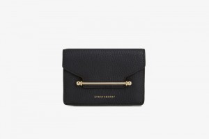 Black Strathberry Multrees Compact Wallet | UK GNQM-04351