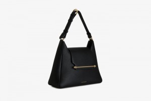 Black Strathberry Multrees Midi Hobo Crossbody Bag | UK NCHU-58972