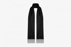 Black Strathberry Pure Cashmere Scarf | UK QUOF-95184