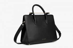 Black Strathberry The Midi Tote Crossbody Bag | UK YKDU-67403