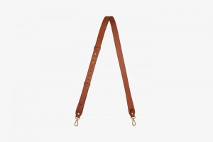 Brown Strathberry Adjustable Leather Bag Strap | UK KRDJ-08769