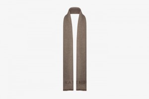 Brown Strathberry Cashmere Wool Logo Scarf | UK VKGR-79650