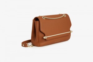 Brown Strathberry East/West Mini Soft Crossbody Bag | UK TKLB-82546