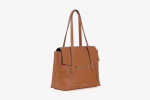 Brown Strathberry Mosaic Tote With Stitch Shoulder Bag | UK HGCA-83014