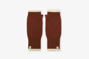 Brown Strathberry Pure Cashmere Fingerless Gloves | UK SPYH-45396