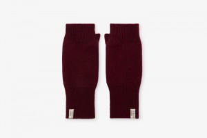 Burgundy Strathberry Cashmere Fingerless Gloves | UK JEQP-49603