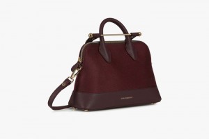 Burgundy Strathberry Dome Cashmere Wool Mini Bag | UK IHGP-65341