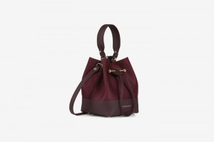 Burgundy Strathberry Lana Osette Cashmere Wool Shoulder Bag | UK ACRO-47289