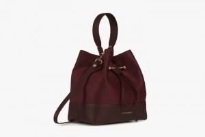 Burgundy Strathberry Lana Osette Midi Cashmere Wool Top Handle Bag | UK YBZH-32641