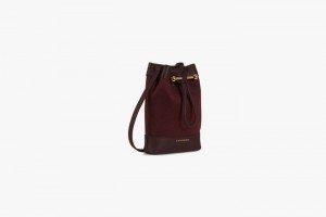 Burgundy Strathberry Lana Osette Pouch Cashmere Wool Mini Bag | UK CDYW-62537