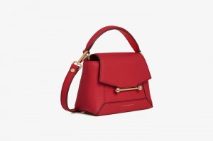 Burgundy Strathberry Mosaic Nano With Stitch Shoulder Bag | UK YWUC-57901