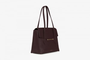 Burgundy Strathberry Mosaic Tote Top Handle Bag | UK WCOU-63704