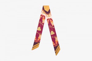 Burgundy Strathberry Silk Skinny Scarf | UK ZUAX-81057