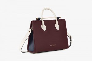 Burgundy Strathberry The Midi Tote Crossbody Bag | UK FACT-34718