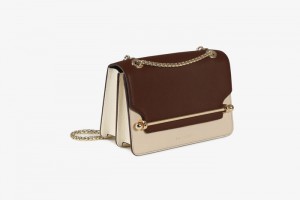 Chocolate Beige Strathberry East/West Mini Shoulder Bag | UK FUPT-91043