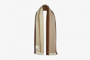 Chocolate Strathberry Cashmere Wool Colourblock Scarf | UK DBJP-98124