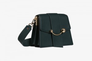 Green Strathberry Box Crescent Crossbody Bag | UK QGCP-72946