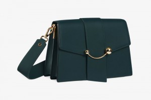 Green Strathberry Crescent Shoulder Bag | UK IDZR-95086