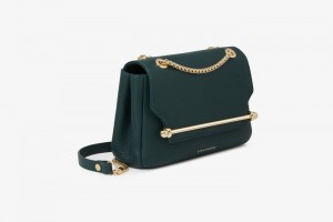 Green Strathberry East/West Mini Soft Shoulder Bag | UK KGOL-72498