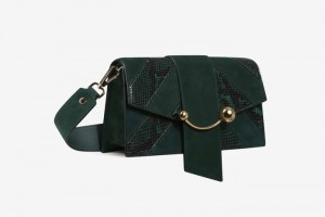 Green Strathberry Mini Crescent Shoulder Bag | UK UPNW-15304