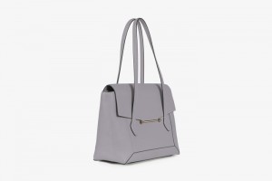 Grey Strathberry Mosaic Tote With Stitch Top Handle Bag | UK QOUC-08172