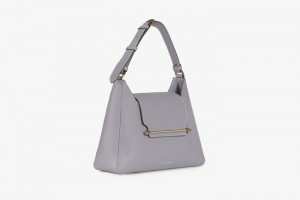 Grey Strathberry Multrees Midi Hobo With Stitch Shoulder Bag | UK UTOL-27594