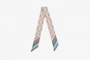 Multicolor Strathberry Silk Skinny Scarf | UK AGLW-10875