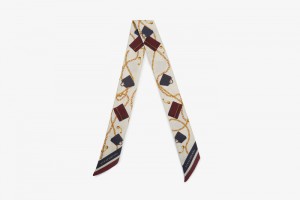 Multicolor Strathberry Silk Skinny Scarf | UK MBTF-62879