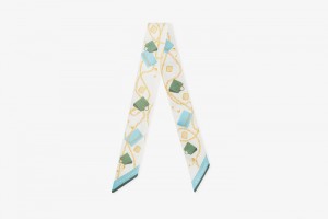 Multicolor Strathberry Silk Skinny Scarf | UK GMBX-21789