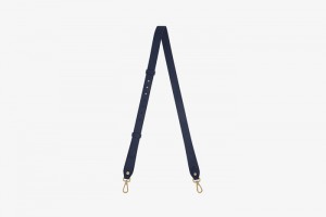 Navy Strathberry Adjustable Leather Bag Strap | UK YUJK-28596