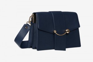 Navy Strathberry Crescent Shoulder Bag | UK UYIV-53268