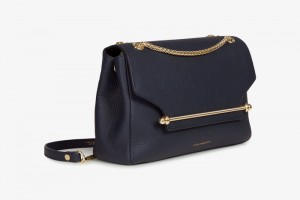 Navy Strathberry East/West Soft Crossbody Bag | UK JEST-27859