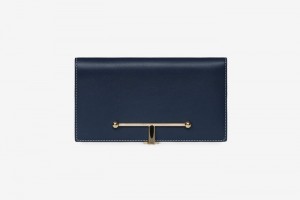 Navy Strathberry Large Melville Street With Stitch Wallet | UK NXVT-16985