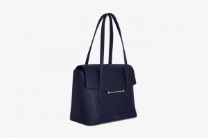 Navy Strathberry Mosaic Tote Top Handle Bag | UK QIJX-64378