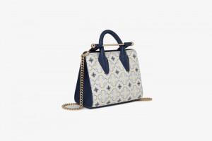 Navy Strathberry The Nano Tote Crossbody Bag | UK GJTY-37542